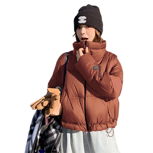 韩版时尚肯豆风短款羽绒服女2025冬季新款显瘦加厚保暖白鸭绒外套图片