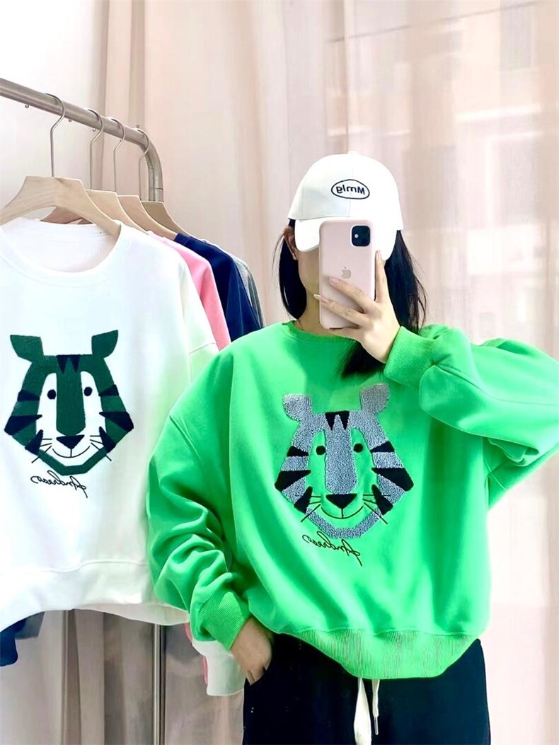 可爱的毛巾绣小老虎卫衣,女装卫衣/绒衫,著朴