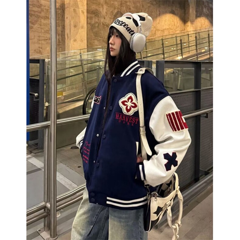 棒球服外套男春季新款运动保暖上衣宽松休闲开衫夹克JW1038,男装夹克,星座1116A（原606A-3）