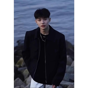 网图有货 黑色垫肩行政夹克外套男J707-常规款P50 J708垫肩款P55图片