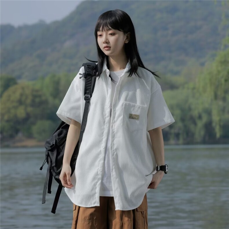 衬衫男短袖韩版潮流女帅气2023夏季新款ins宽松百搭外套CY327-P32,男装衬衫,星座412-3