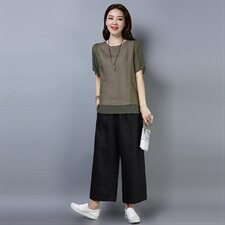 2021夏装新款套装休闲宽松款207款，女装大码女装，秋牧寒烟