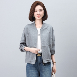 棒球服女薄款2025春秋款休闲宽松妈妈夹克上衣小个子休闲卫衣外套图片