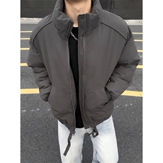 现货冬季美式休闲加厚雪山外套夹克立领纯色三防户外工装棉服，男装夹克，电商A486-1