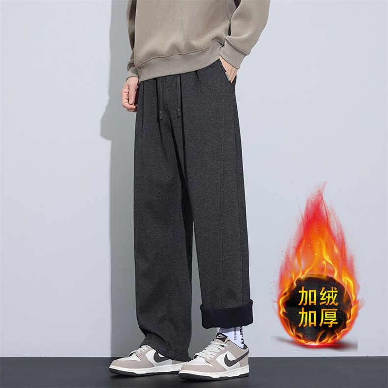 上新冬季加绒加厚设计感潮牌青少年运动裤子支持二开CK852加绒P48，女装休闲裤，星座301B-2（原A443-1）