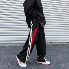 新款秋冬美式复古运动裤男女宽松ins休闲阔腿裤高街拖地QK17-P43，男装休闲裤，星座1008