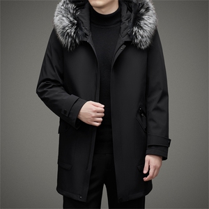 DJ8288钱塘2020-3冬季厚款毛领连帽休闲中年男士派克服外套P745图片