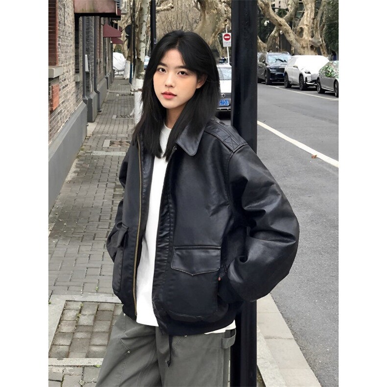 网图现货春季皮衣飞行员外套1209-1-JK19-P90主推可谈，男装夹克，星座1209-1