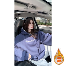 ！个性绣花拼接撞色卫衣冬季加绒连帽衫外套WR2250JR-P65控98，女装短外套，星座815A