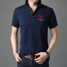 22夏季新款短袖体恤中年男士纯色经典POLO衫潮流时尚百搭简约上衣，男装T恤，电商B212（原钱塘6029）