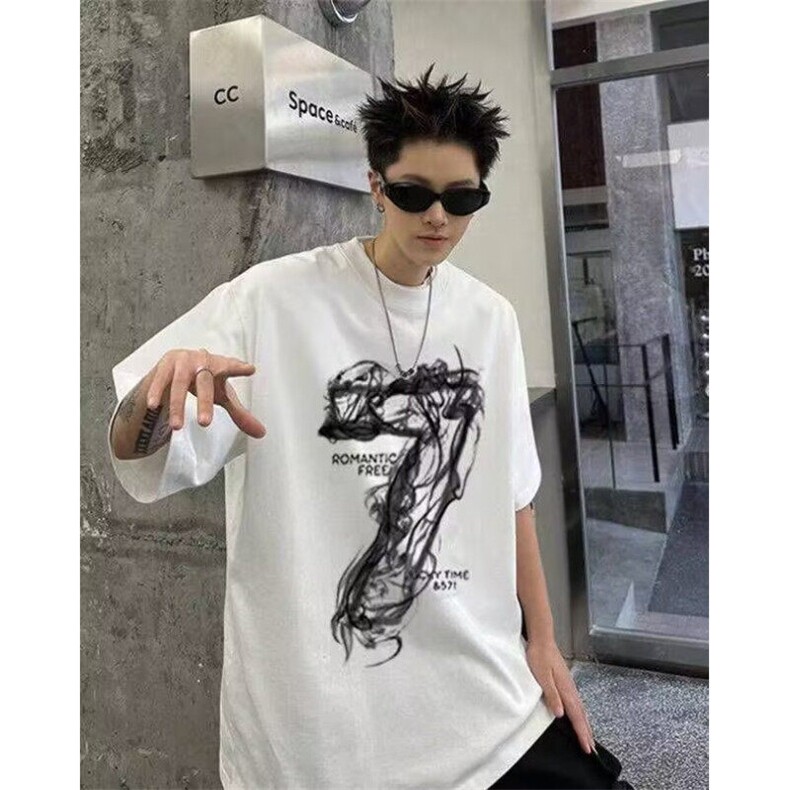网图高品质美式半袖T恤纯棉男重磅情侣上衣914-4-D048-P35-控48,男装T恤,星座914-4