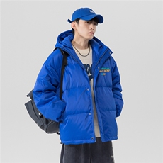 日系白鸭绒ins22冬季新款字母印花保暖连帽羽绒服YR131P225控298，男装羽绒服，电商A247-1