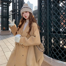 Xian货双面呢大衣外套新款面料杂色上身洋气P285418，女装毛呢外套，2C262
