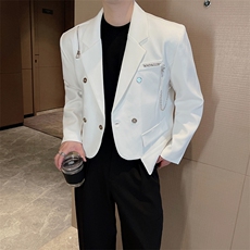 秋季高级感拉链短款西装外套男网红韩版痞帅西服XZ061-P120控145，男装西服套装，电商B267