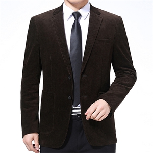 秋季新款纯棉2022西服中年男士商务休闲西服单件上衣西装秋外套图片
