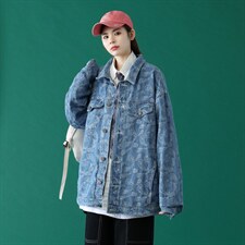 2024春装新款大码腰果花男士牛仔夹克情侣牛仔外套JK205-P85，男装夹克，电商A158-1