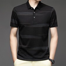 短袖T恤男夏装新款商务保罗衫休闲POLO冰爽丝光棉翻领打底衫男装，男装T恤，电商B212（原钱塘6029）