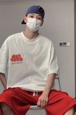 圆领V字拼接印花T恤短袖五分半袖打底衫XT23-P40控59，男装T恤，星座216(原A116)