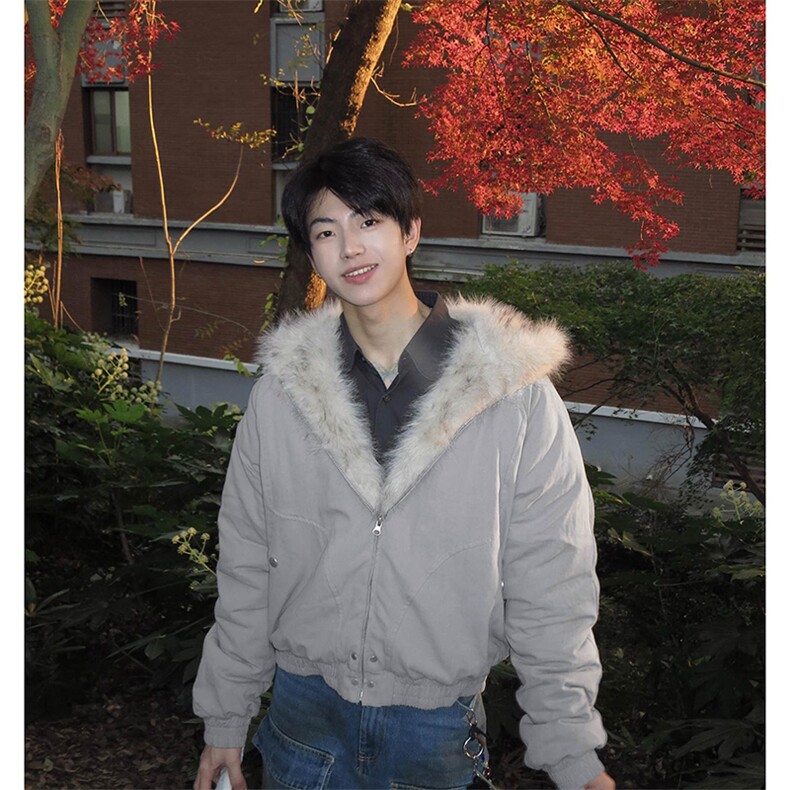 网图秋冬宽松休闲棉衣男女美式座山雕加绒加厚棉服-A2347P120,男装棉衣,电商B241