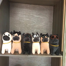 眼镜斗牛犬,文豪毛绒玩具 眼镜斗牛犬,文豪毛绒玩具