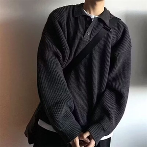 加厚纯色半开襟毛衣男女套头休闲打底翻领针织毛衫513A MY2745P42图片