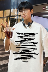 量大优 供视频 重磅麂皮绒短袖t恤男 JT523-特p19图片