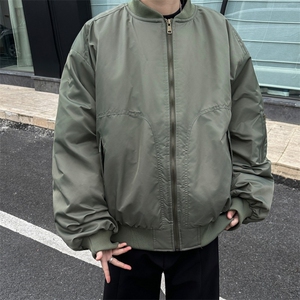 美式纯色MA1飞行夹克短宽解构棉服男女潮宽松重磅外套W6312-P86图片