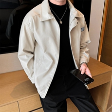 春季男士夹克贴标皮衣宽松个性PU皮外套机车潮流A266-PY006-P80，男装皮衣，电商A266