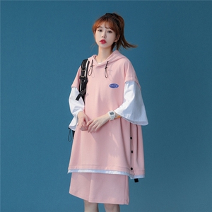 中性 夏季潮流时尚宽松运动风连帽抽绳情侣套装 TZ703 P85控108图片