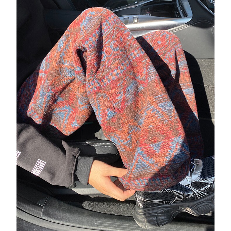 04潮民族风花型宽松直筒休闲裤复古阔腿裤XZ211-1-K2445-P60,男装民族服装,星座211-1