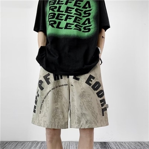 夏季街头嘻哈印花运动短裤男潮牌时尚百搭宽松休闲中裤DK61 P28图片