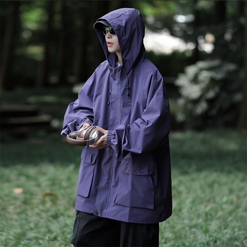 冲锋衣外套男女宽松春秋户外工装防水登山服连帽情侣夹克,男装夹克,星座410-6（原星座1304-1）