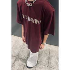 重磅短袖垫肩T恤软金属立体印花宽松设计感半袖1213-T2429-P35，男装T恤，星座1213