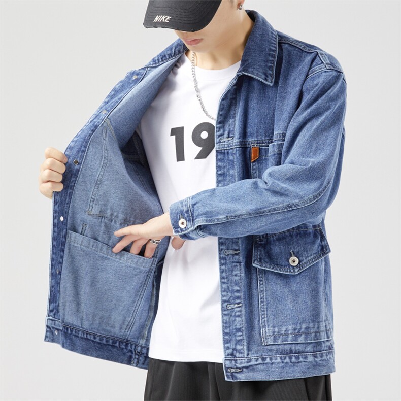 秋季牛仔夹克男潮流青年宽松百搭秋季大码外套JK150-p60现货 外贸图片