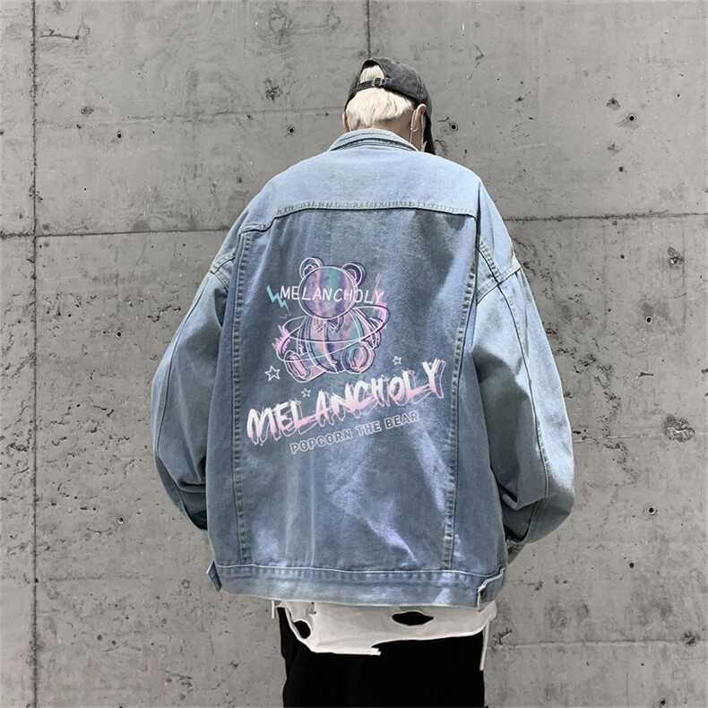 电商DSA028-NZJKV465P70100聚酯春季新款港风牛仔夹克男,男装夹克,电商A028