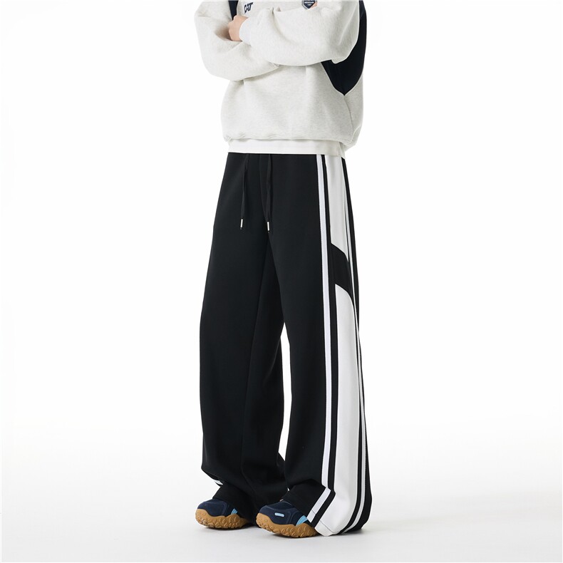 美式秋季新款重磅宽条纹运动宽松休闲卫裤B315-K25800-特p40控78,男装休闲裤,电商B315