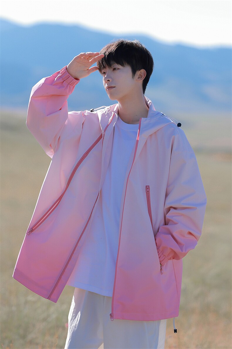 JK7830-P702025秋季新款渐变连帽防水宽松夹克外套,男装夹克,星座109-1