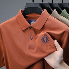 夏季薄中青年男士短袖T恤纯棉翻领商务POLO衫半袖上衣宽松爸爸装，男装T恤，电商B212（原钱塘6029）