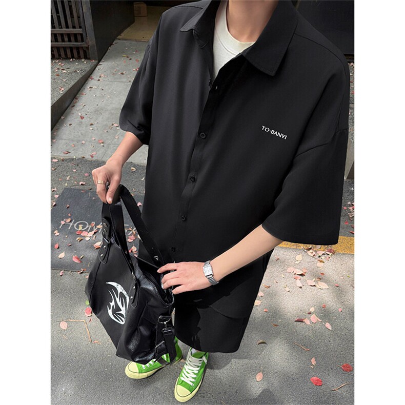 休闲运动套装5XT3028-TP4068字母印花短袖衬衫短裤两件套男，男装休闲套装，电商A102