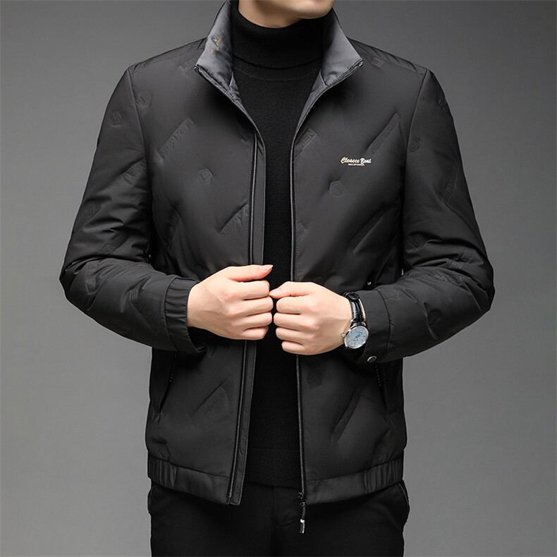 厚款保暖羽绒服男2023冬季新款男装中年新款商务休闲立领外套,男装羽绒服,电商B212（原钱塘6029）