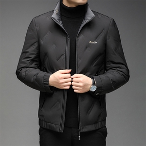厚款保暖羽绒服男2023冬季新款男装中年新款商务休闲立领外套图片