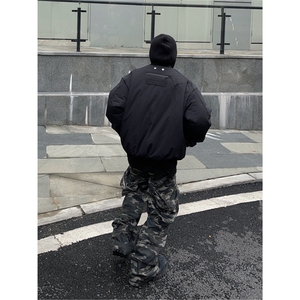 秋冬新款美式潮牌飞行夹克高街设计感小众男女ins潮流棉服图片