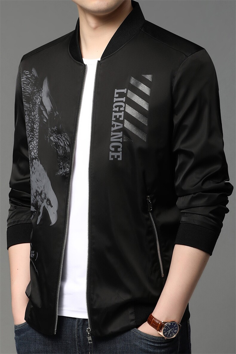 QLM55279男士2021年春季新款长袖薄款外套修身休闲棒球服夹克P108,男装夹克,电商B360