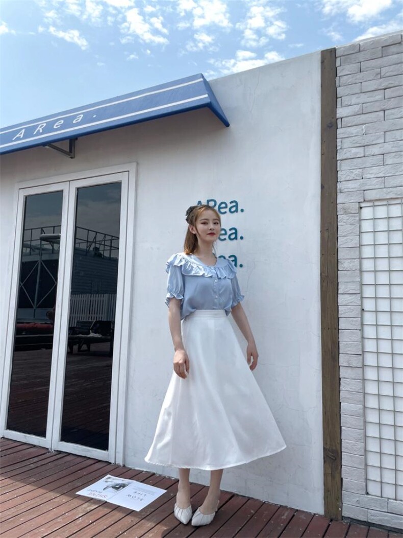 荷叶边小衫2021夏款，女装，朗蔻