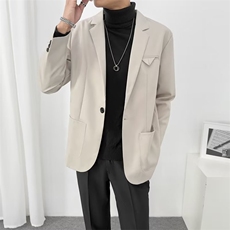 高级感西装外套男痞帅韩版潮休闲宽松百搭春秋商务正装小西服Y74，男装西服，星座1116A-2（原606A-1）