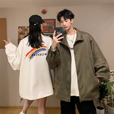 麂皮绒夹克男大码立领褂子外套JK85064-P68加绒款-P78，男装卫衣，电商A040