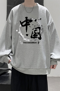 华夫格卫衣圆领卫衣男大码长袖t恤男外套 HW76134-P30加绒款-P40图片