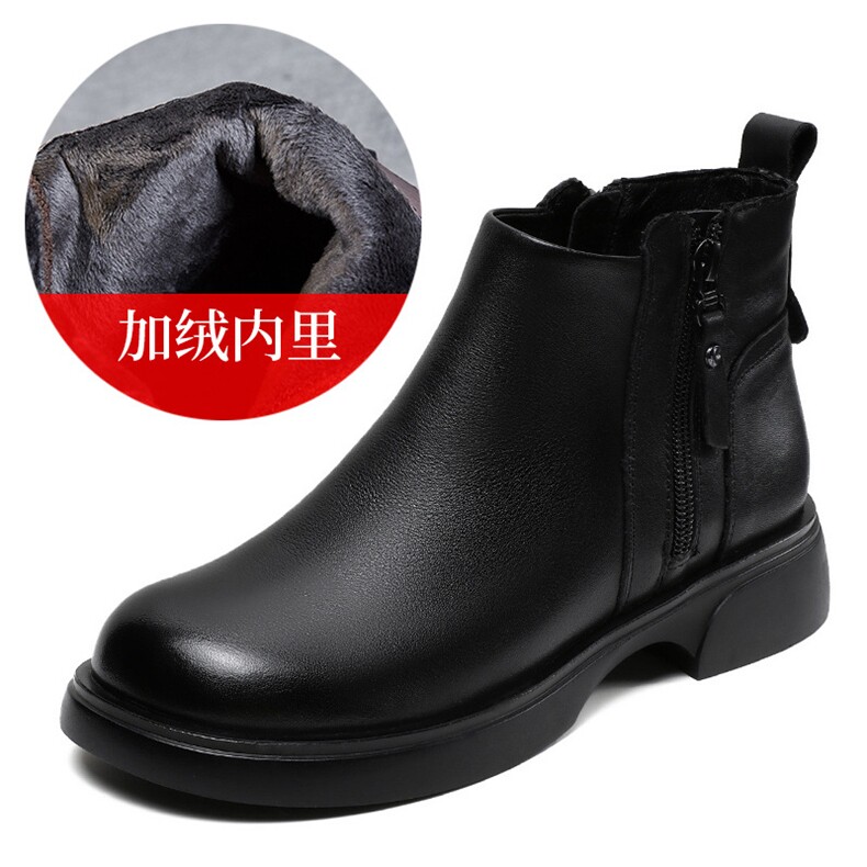 马丁靴子侧拉链单靴2025秋季新款平底短靴切尔西女鞋,女鞋马丁靴,电商A223