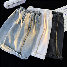 撞色边牛仔短裤男B342-DK1015-P38控48，男装牛仔裤，电商B342