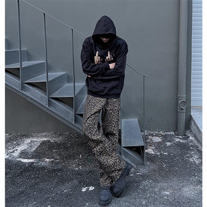 博主图豹纹牛仔裤设计感小众裤子KZA25-P55拿图不拿货,李晨穿衣搭配图图片